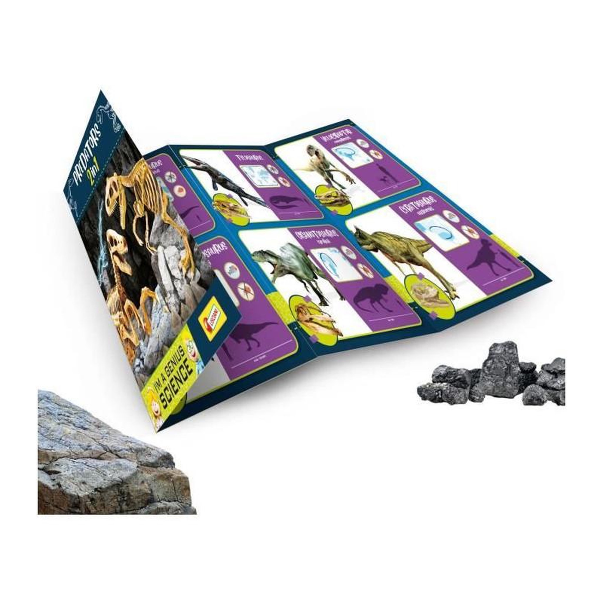 Voir la diapositive 4 : LISCIANI GIOCHI Génius Science - jeu scientifique - Predators 2 en 1 - a creuser et a construire - LISCIANI