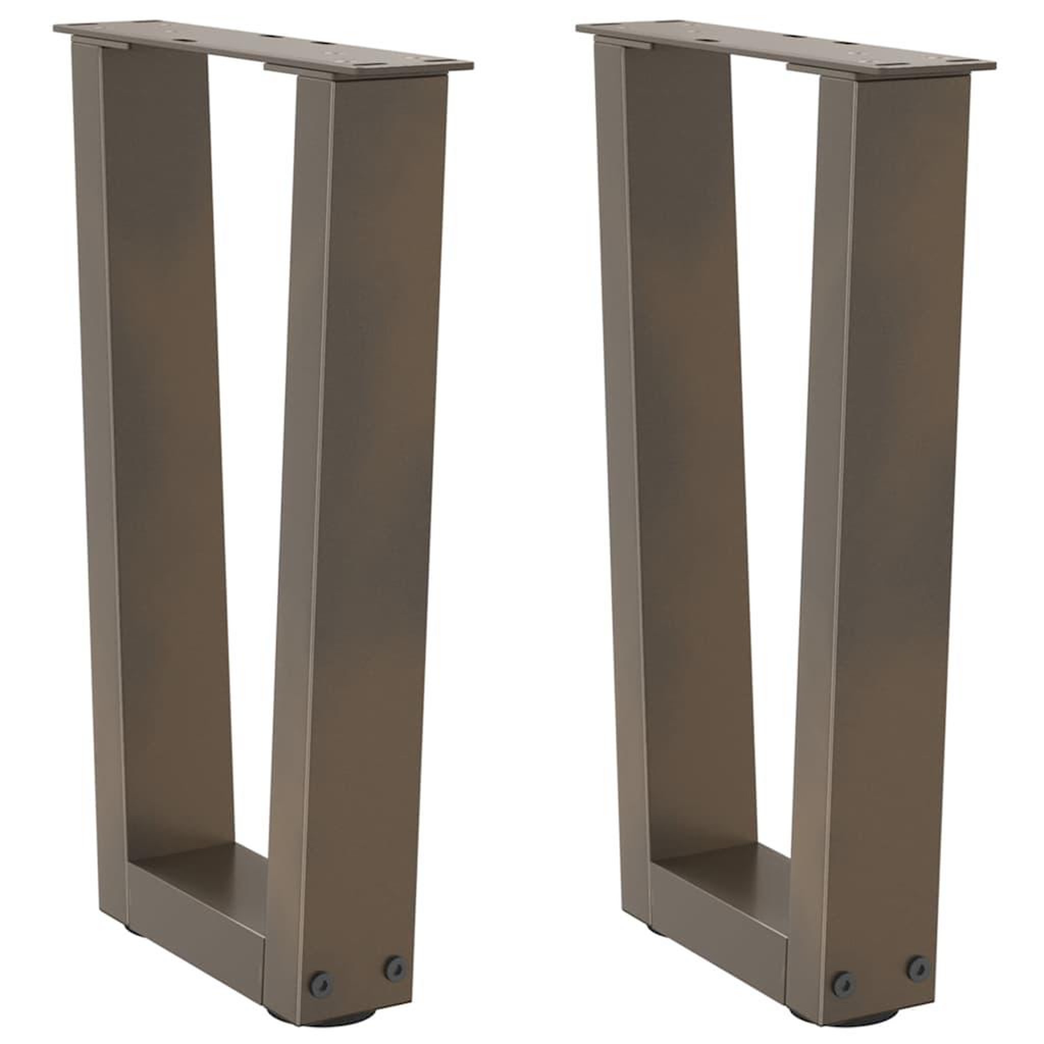 VIDAXL Pieds de table a manger en forme de V 2 pcs acier naturel acier