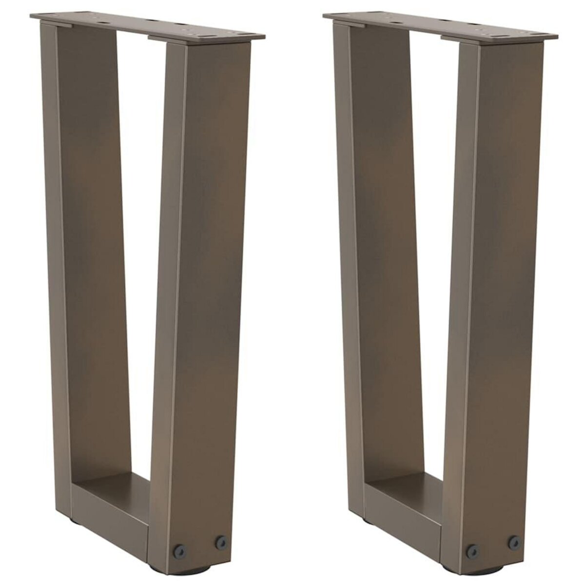 VIDAXL Pieds de table a manger en forme de V 2 pcs acier naturel acier