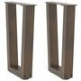 Voir la diapositive 1 : VIDAXL Pieds de table a manger en forme de V 2 pcs acier naturel acier