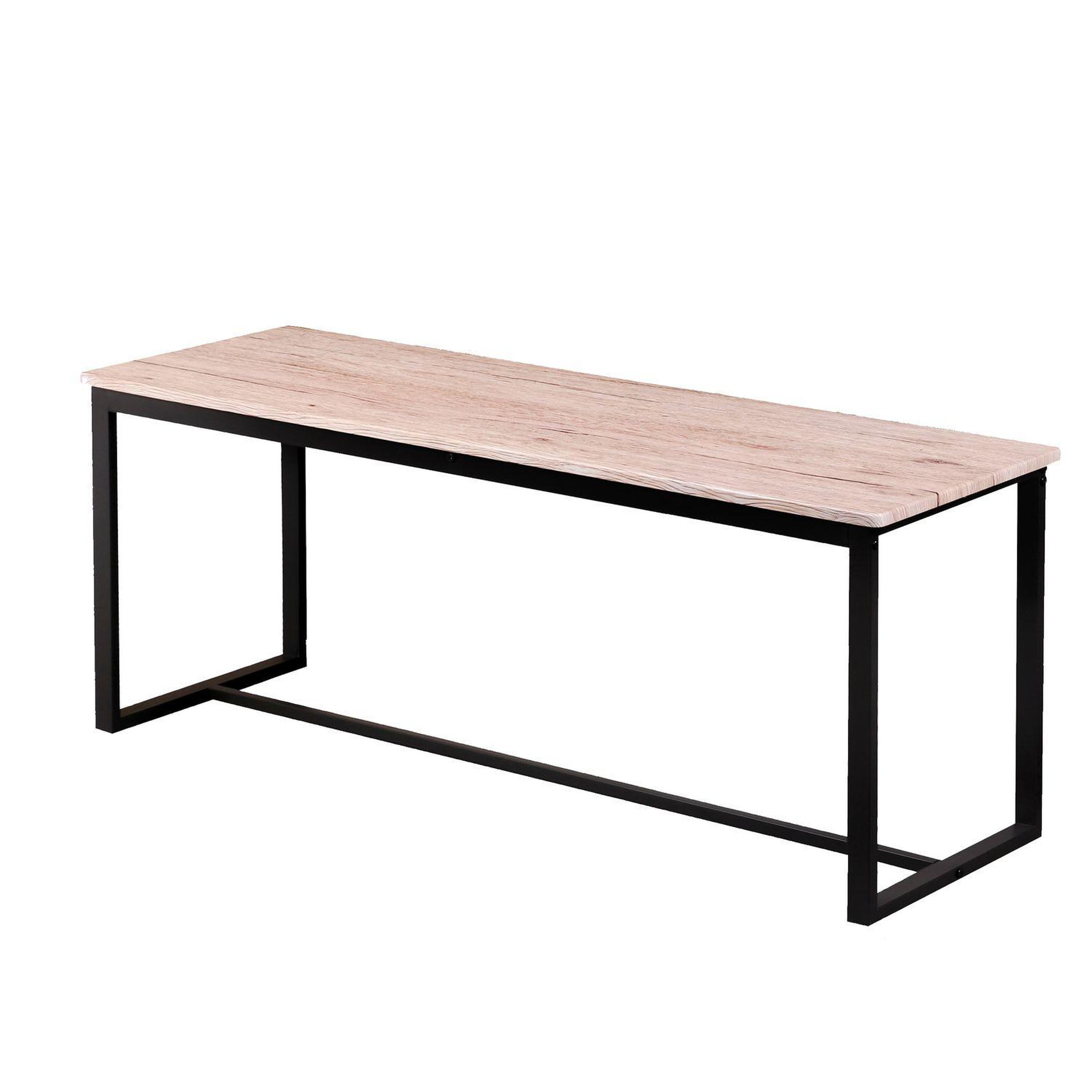 TOILINUX Banc d'intérieur dock en mdf et métal - h.45cm x l.120 cm - beige et noir
