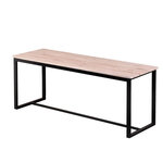 TOILINUX Banc d'intérieur Dock en MDF et Métal - H.45cm x L.120 cm - Beige et Noir