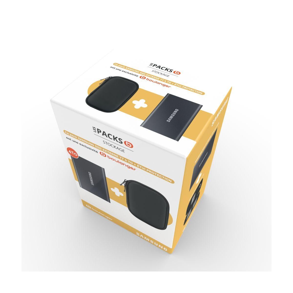 Samsung Disque dur SSD externe Pack T7 4To Gris + Etui