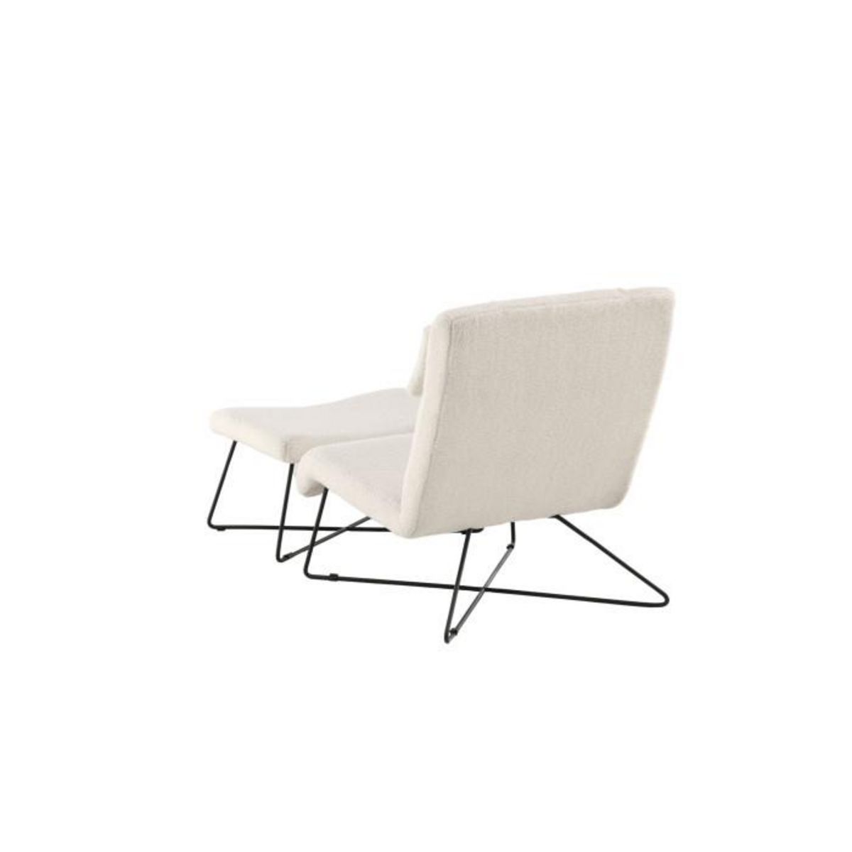 Paris Prix Fauteuil & Pouf Design Bouclette  Laconia  88cm Blanc