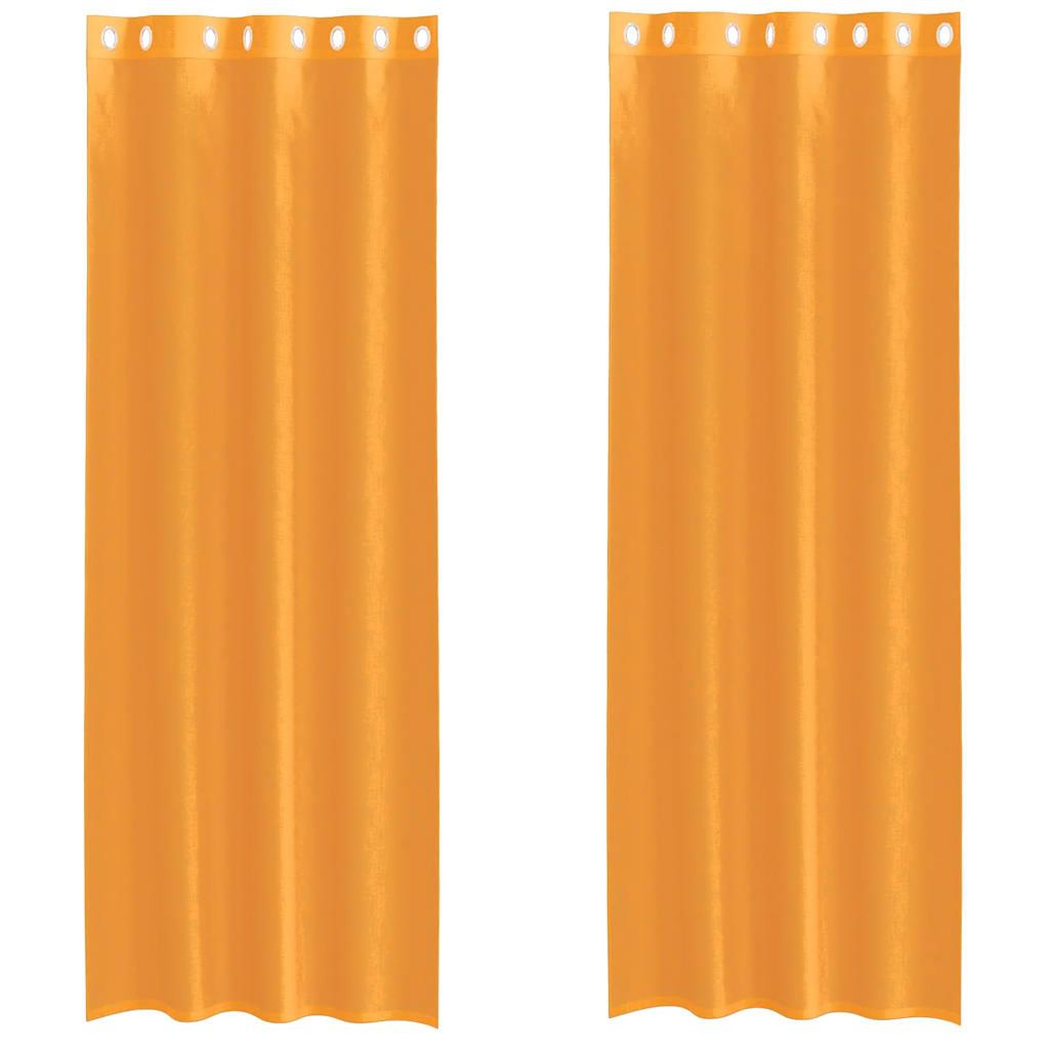 Voir la diapositive 2 : VIDAXL Rideaux en voile avec œillets 2 pcs orange 140x260 cm