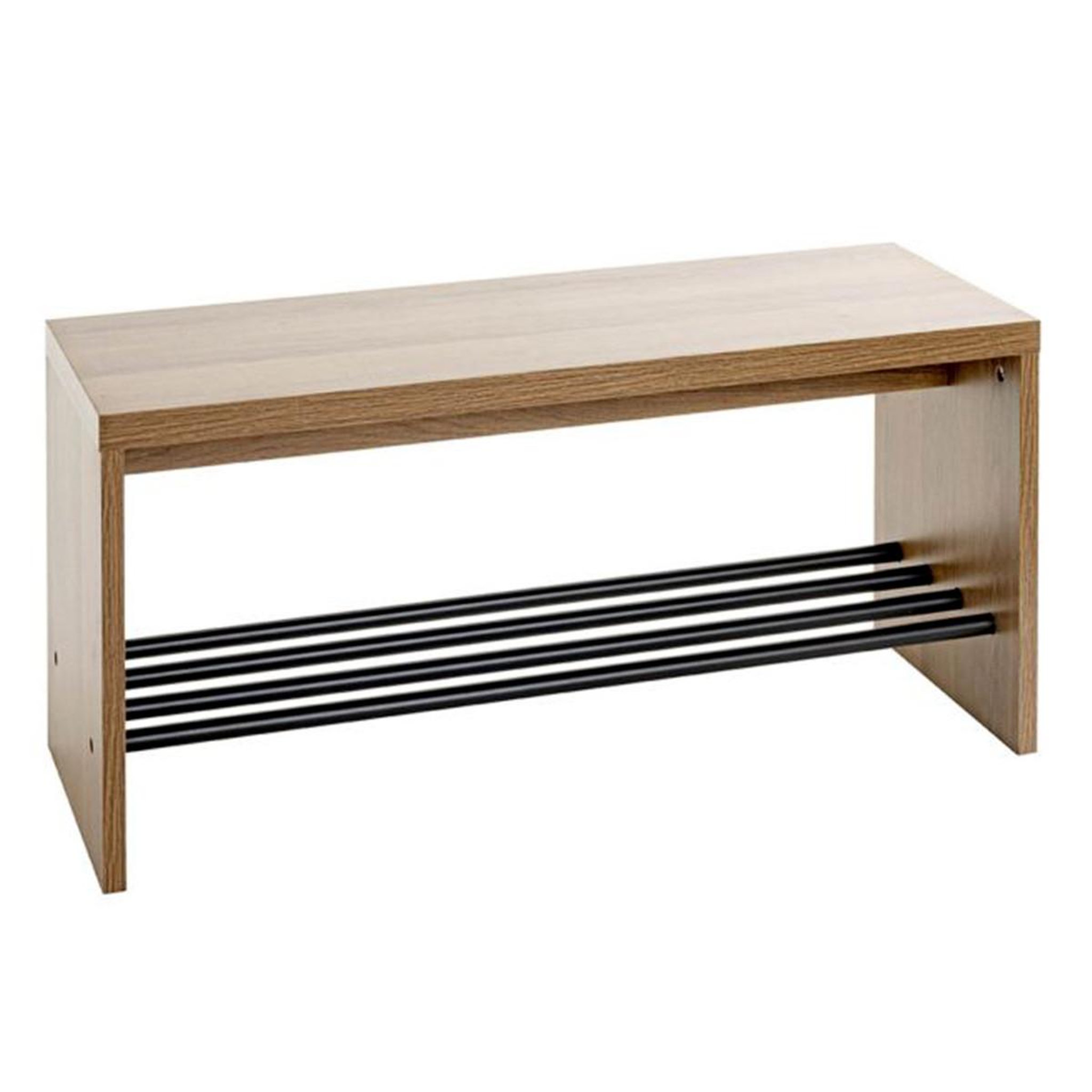 Paris Prix Meuble à chaussures & banc  miranda  80cm chêne foncé & noir