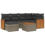 Voir la diapositive 2 : VIDAXL Salon de jardin avec coussins 7 pcs gris resine tressee