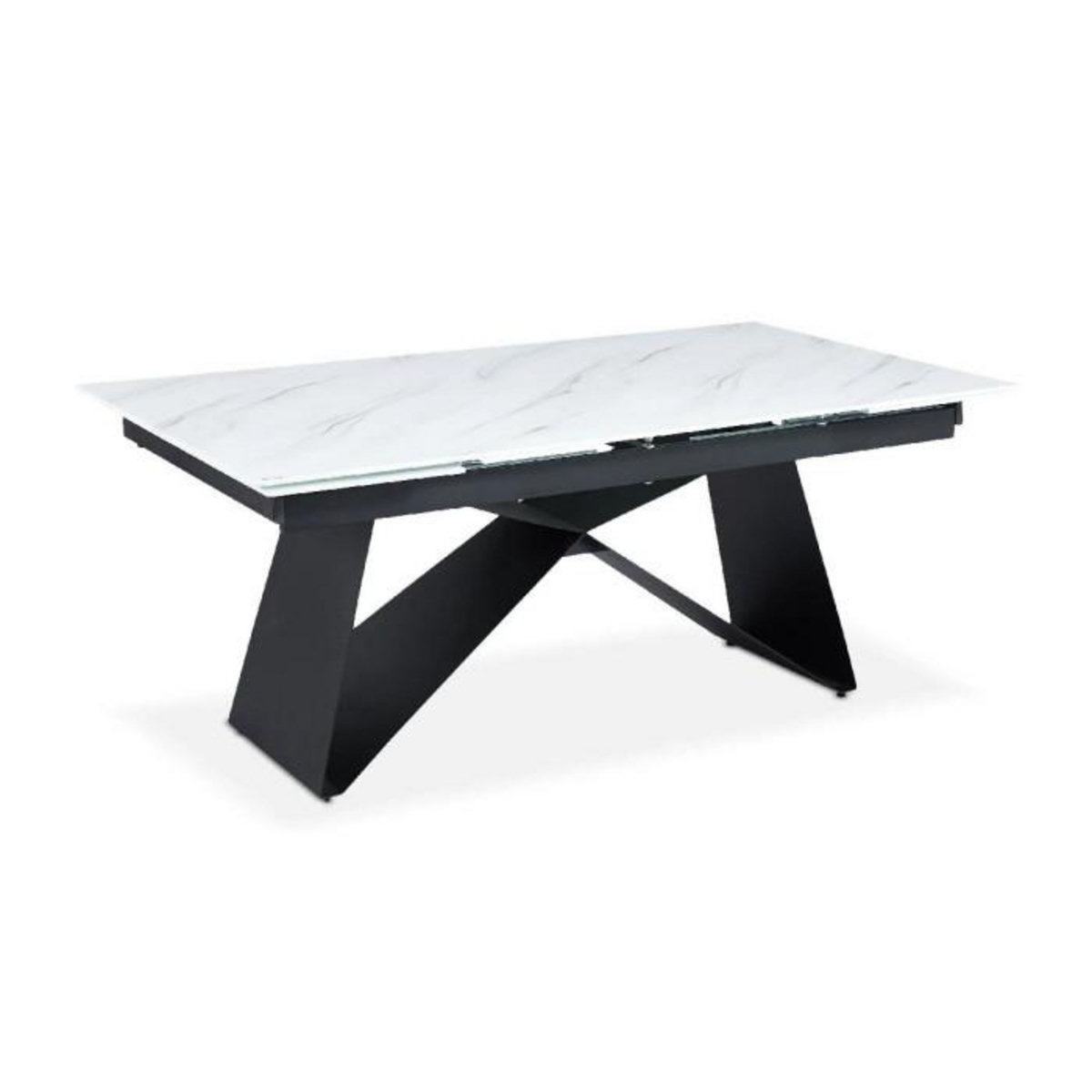 Paris Prix Table de Repas Extensible  Nayla  180-260cm Blanc & Noir