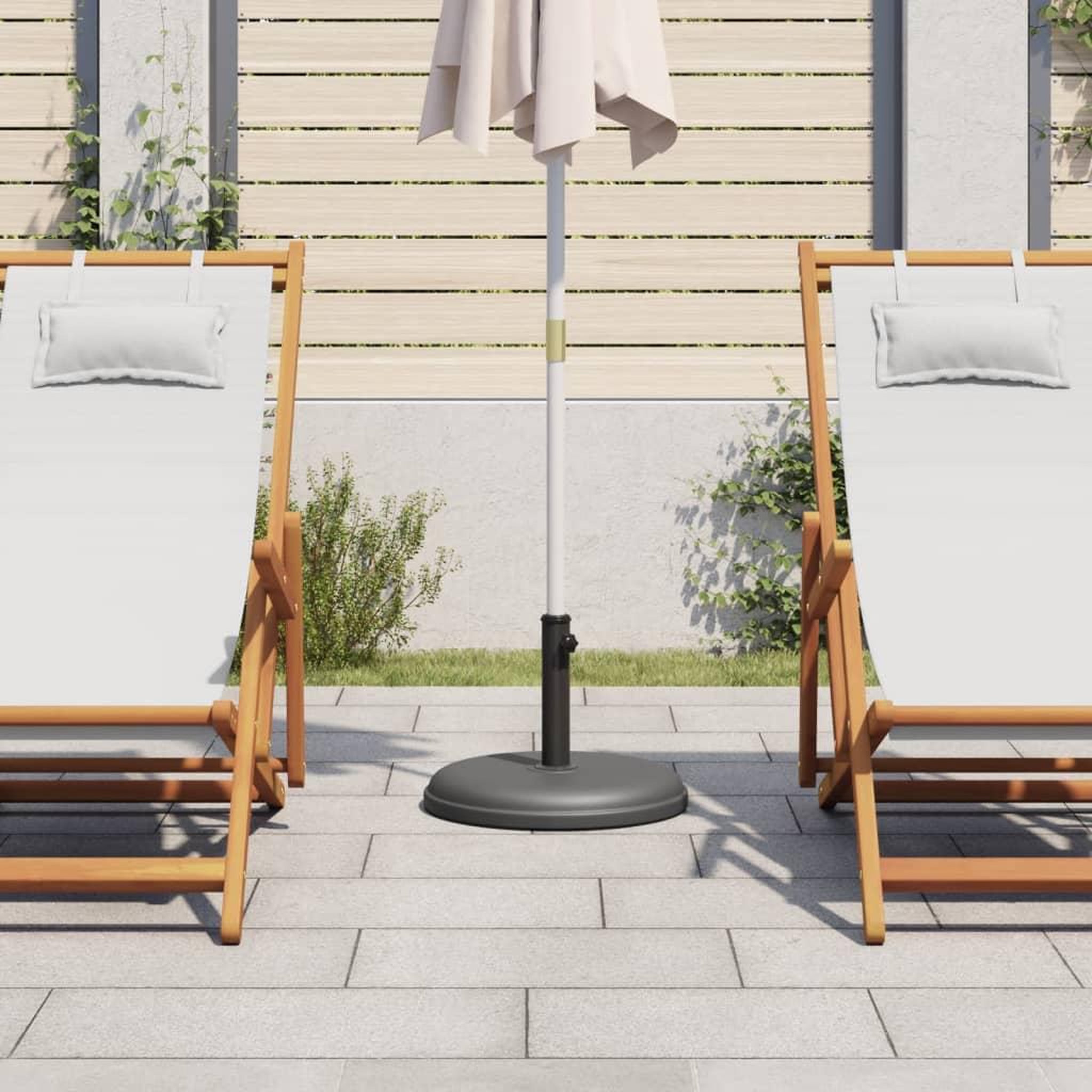 Voir la diapositive 3 : VIDAXL Base de parasol pour mats Ø32/35/38 mm 15 kg rond