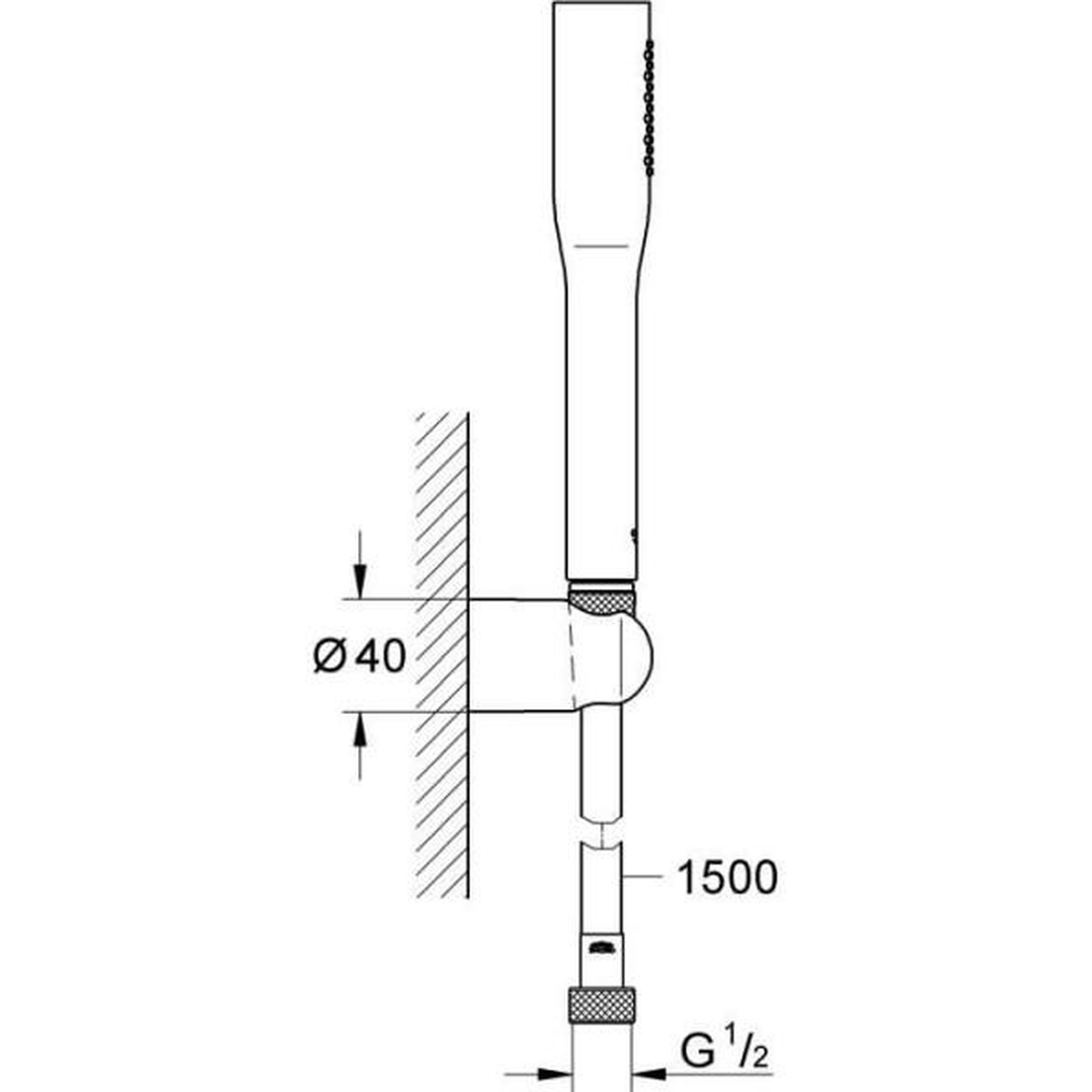 Voir la diapositive 4 : Grohe Ensemble de douche - grohe - vitalio get stick - economie d'eau - chrome - support mural