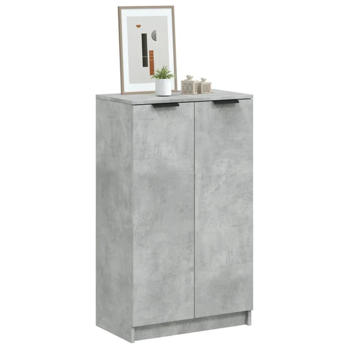 VIDAXL Armoire a chaussures Gris beton 59x35x100 cm Bois d'ingenierie