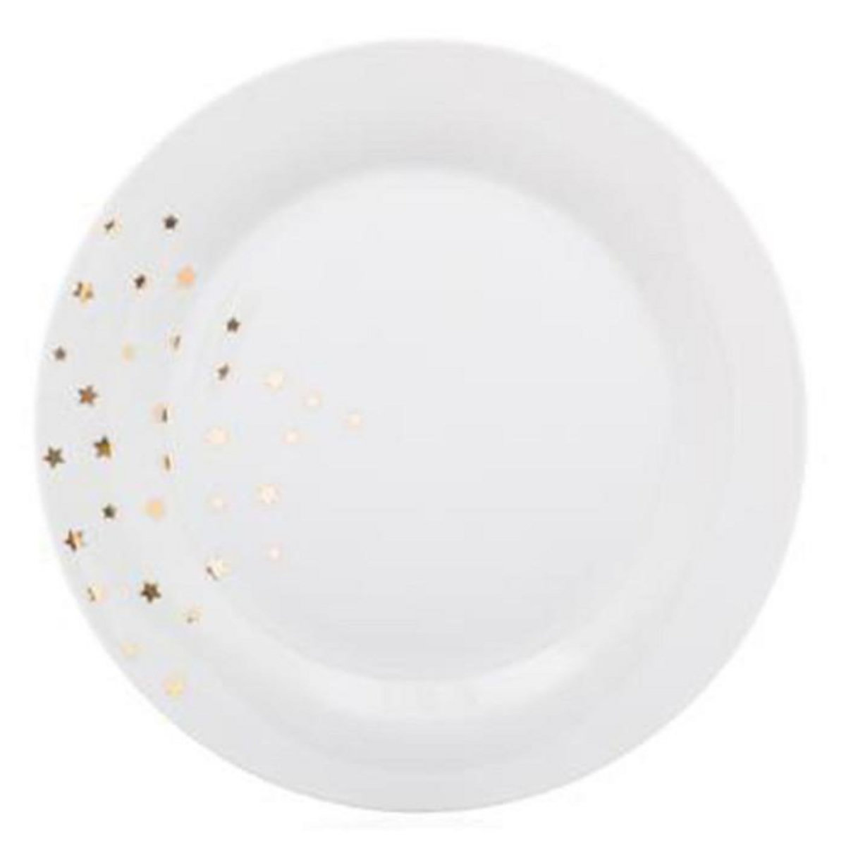 SECRET DE GOURMET Lot de 6 Assiettes Creuses  Star Gold  22cm Blanc