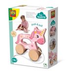 SES Creative Licorne en bois 2 en 1 - A pousser et a tirer - SES CREATIVE - Licorne rose a pousser ou a tirer.