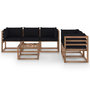 Voir la diapositive 2 : VIDAXL Salon de jardin 6 pcs avec coussins noir