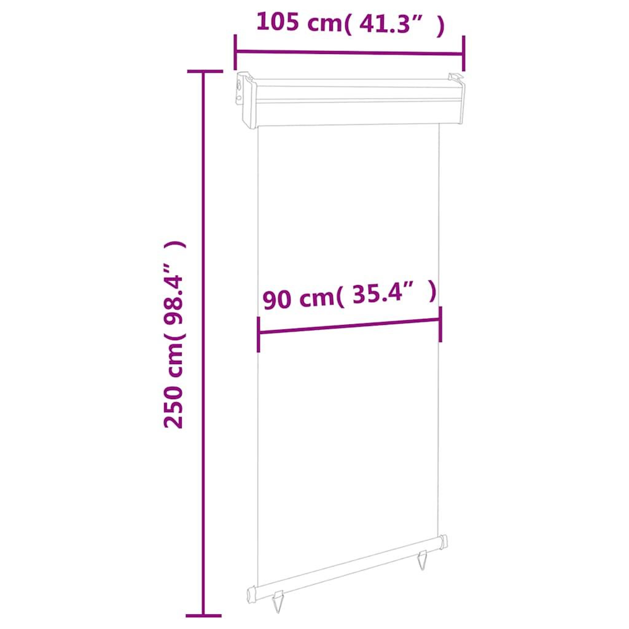Voir la diapositive 6 : VIDAXL Auvent lateral de balcon 105x250 cm noir
