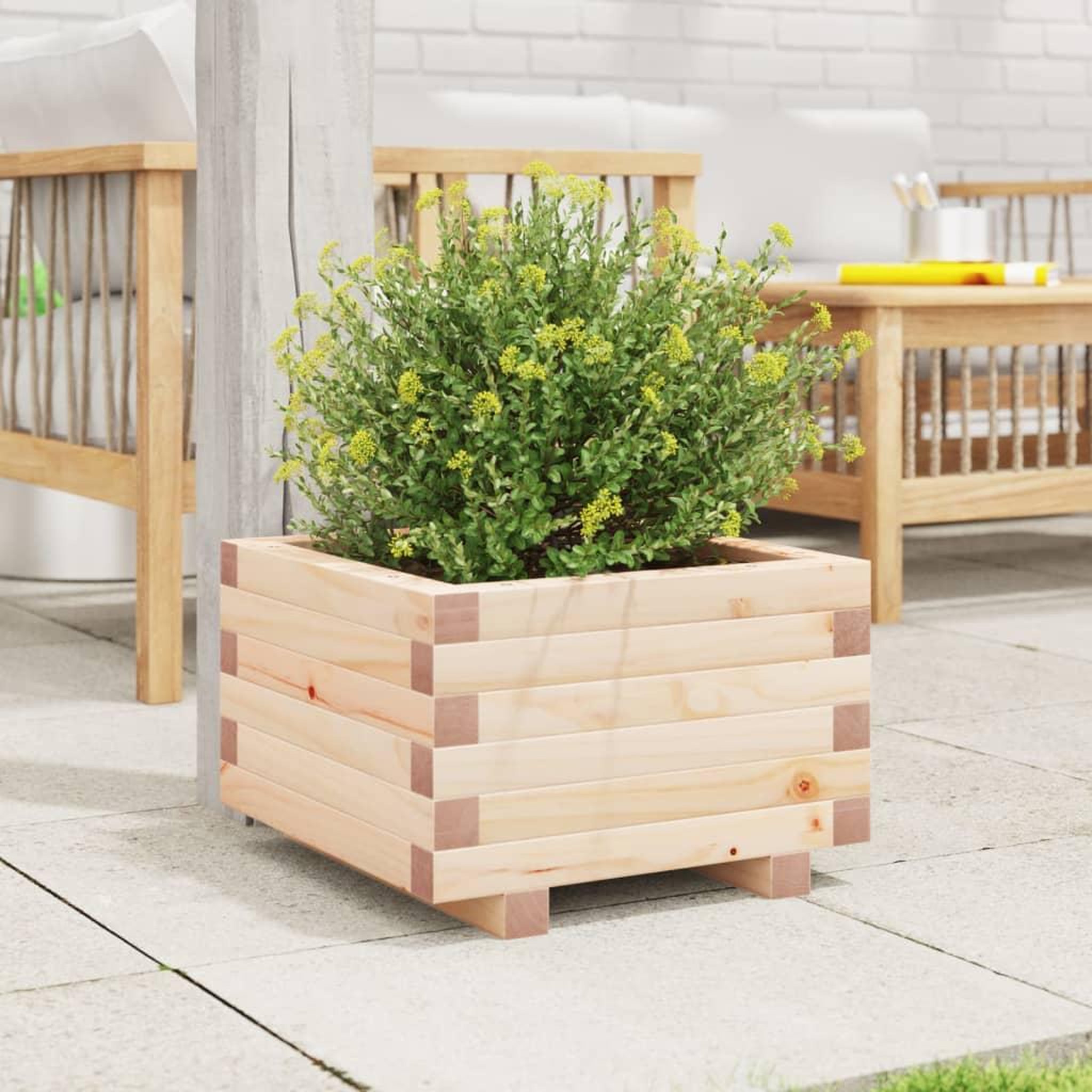 Voir la diapositive 3 : VIDAXL Jardiniere 40x40x26,5 cm bois de pin massif