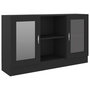 Voir la diapositive 2 : VIDAXL Armoire a vitrine Noir 120x30,5x70 cm Bois d'ingenierie