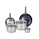 ELO Ensemble de 2 Poêles de cuisson 20 et 28 cm et 3 faitouts 12, 20 et 24 cm Elo Prima Brillant