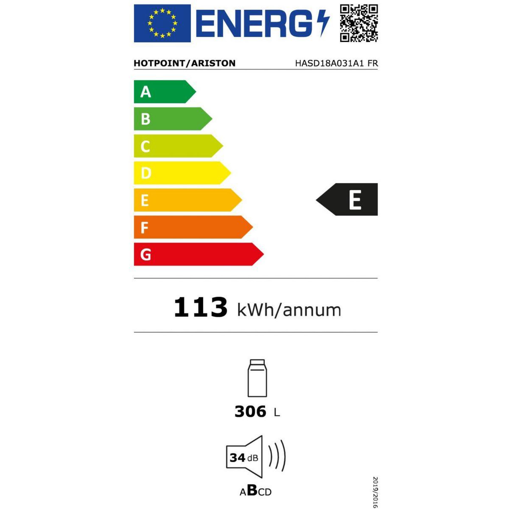 Voir la diapositive 6 : HOTPOINT Réfrigérateur 1 porte encastrable hasd18a031a1fr