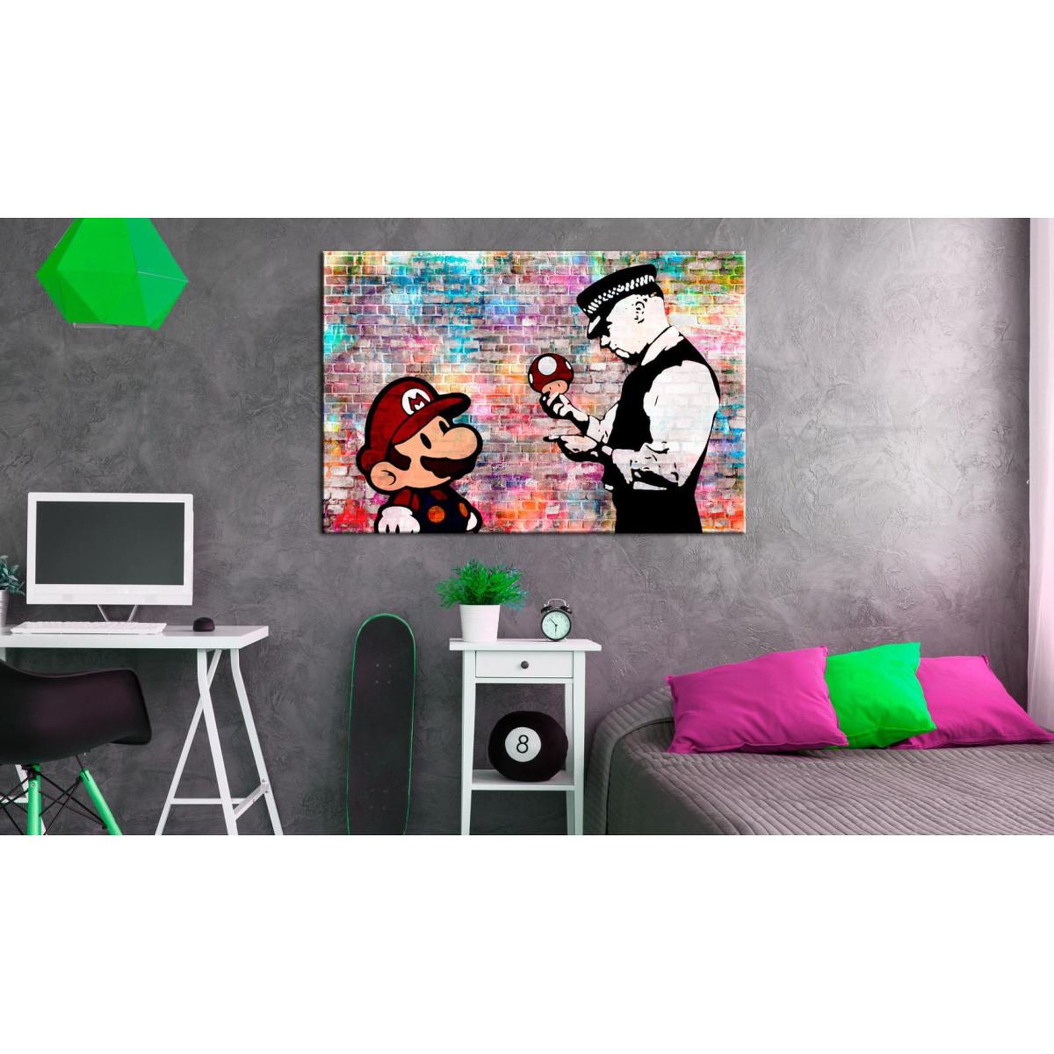 Voir la diapositive 2 : Paris Prix Tableau Imprimé  Banksy - Colourful Brick