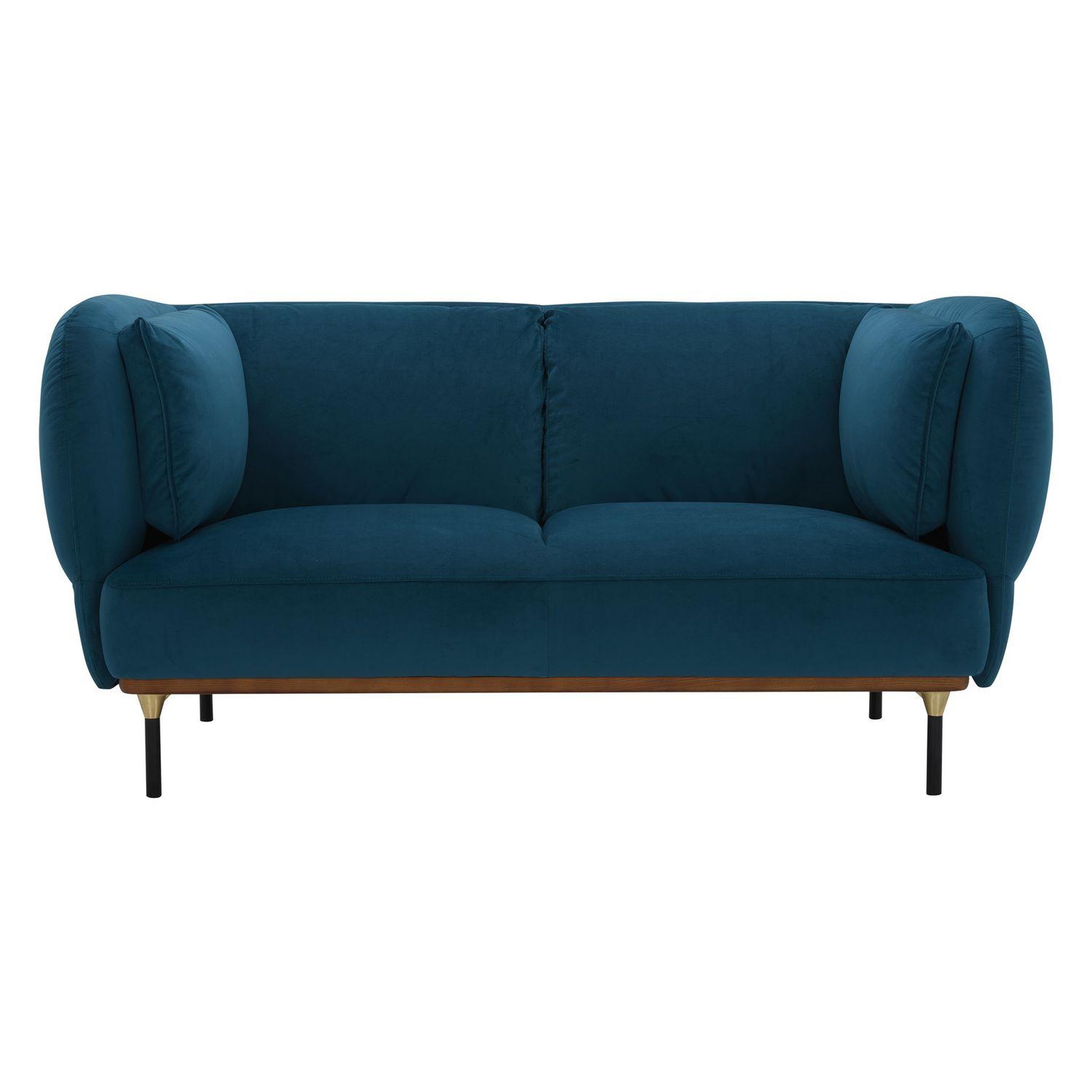 Voir la diapositive 2 : ATMOSPHERA Canapé en velours Isée 2 places - Bleu nuit