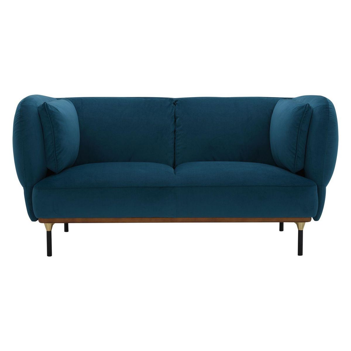 ATMOSPHERA Canapé en velours Isée 2 places - Bleu nuit