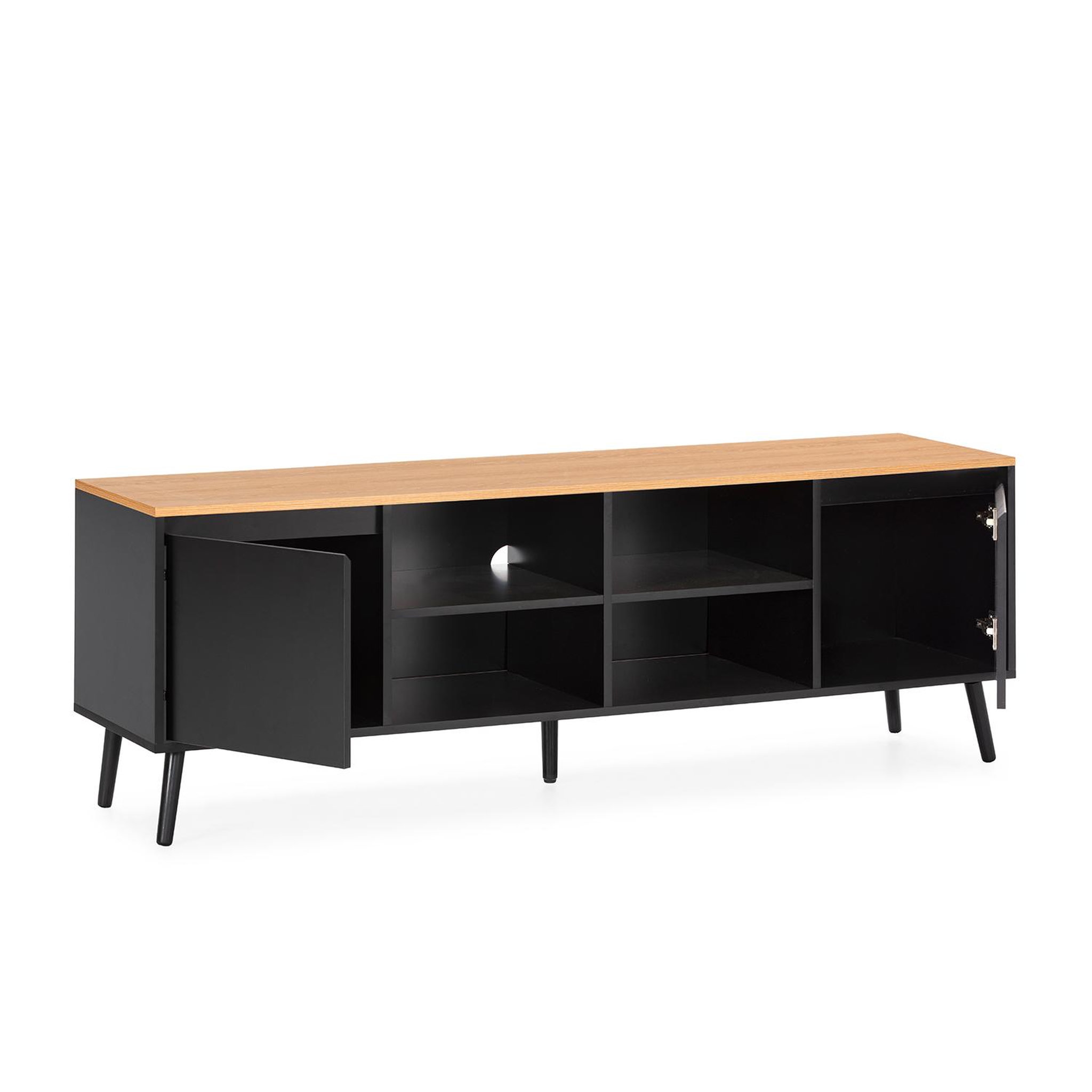 Voir la diapositive 3 : VS VENTA-STOCK Meuble Tv Desi 2 portes couleur Noir