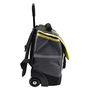 Voir la diapositive 3 : AUCHAN Cartable à roulettes 36 cm Premium brillant dans le noir polyester DINO STREET CODE noir et jaune