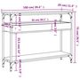 Voir la diapositive 6 : VIDAXL Table console avec etagere chene fume 100x29x75 cm