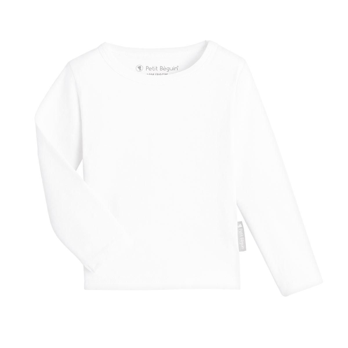Petit Béguin Lot de 3 maillots de corps manches longues contenant du coton bio