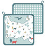 Voir la diapositive 2 : Les Ateliers du Linge Lot gant et manique 100% coton 185gsm cap normand