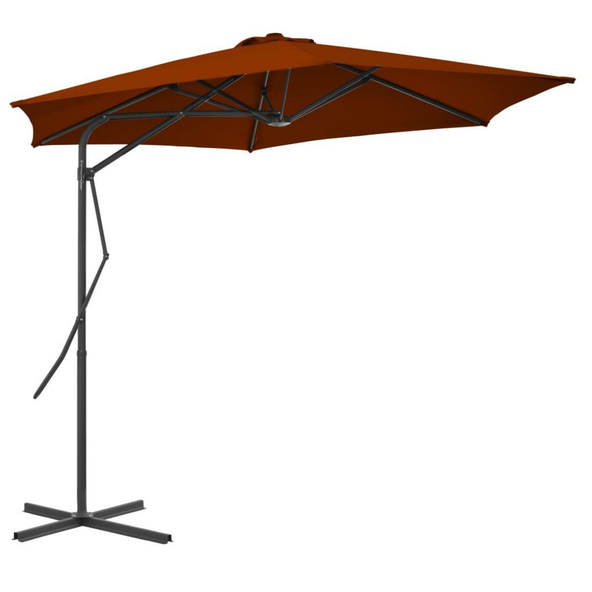 VIDAXL Parasol de jardin avec mat en acier terre cuite 300x230 cm