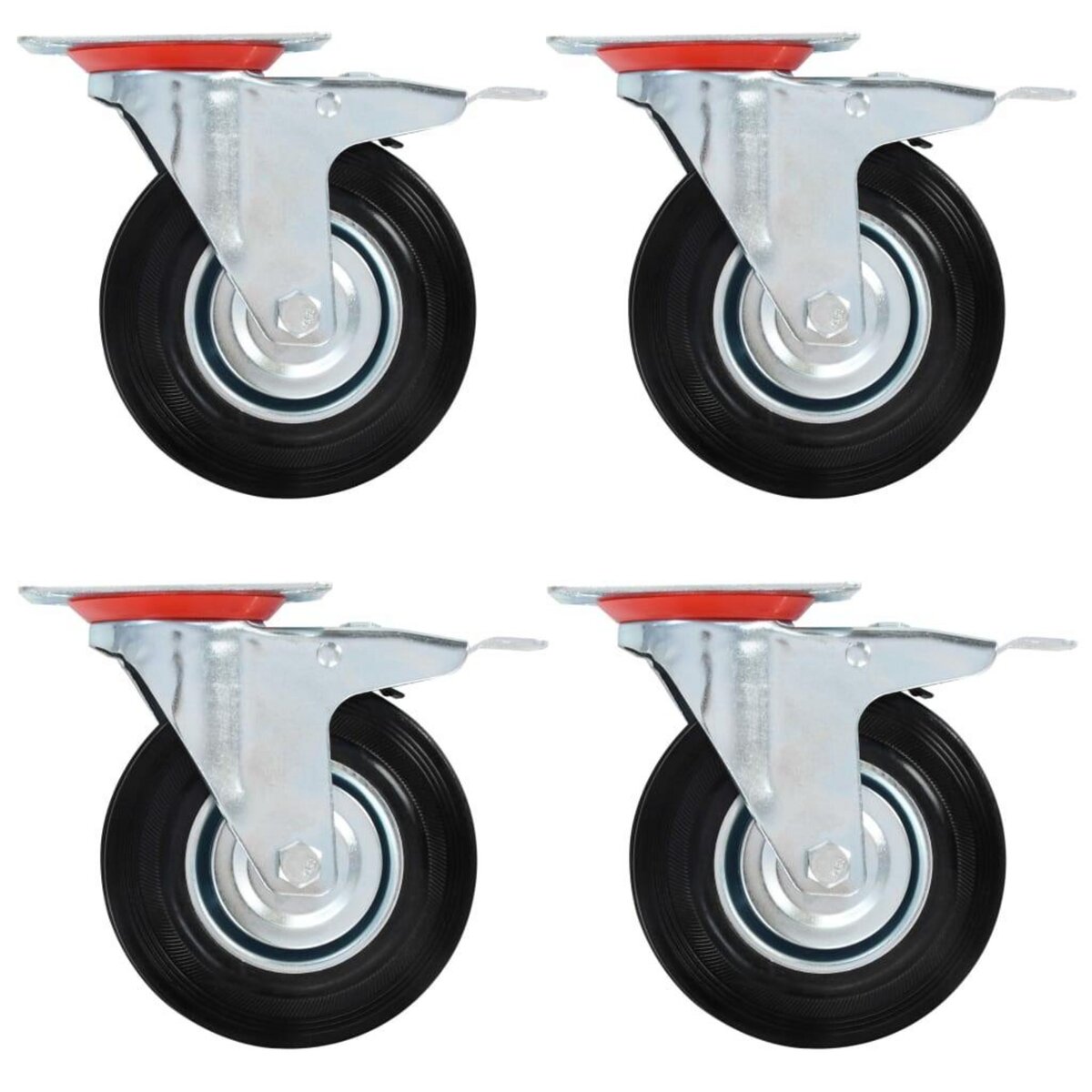VIDAXL Roulettes pivotantes avec double frein 4 pcs 125 mm