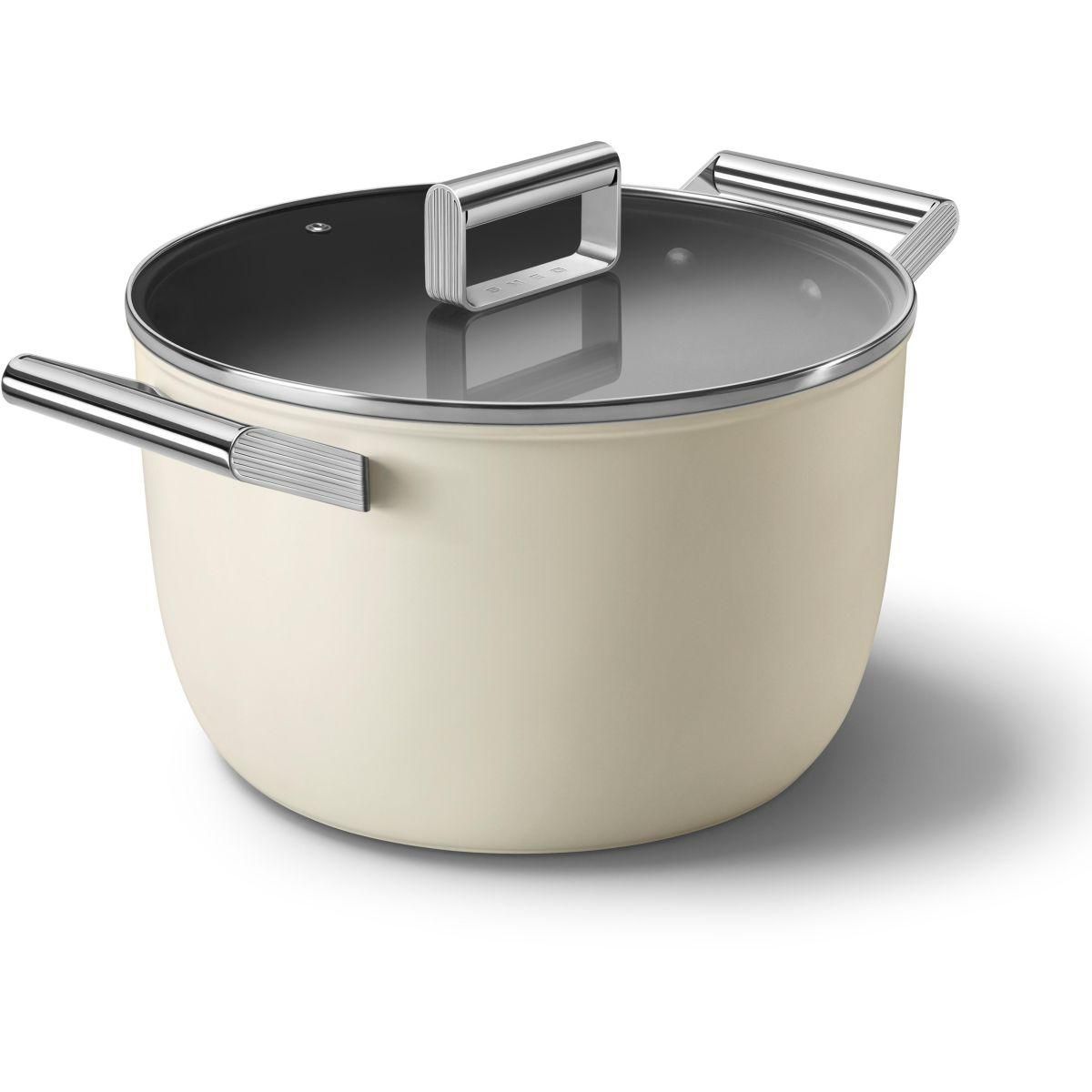 SMEG Faitout diam 26 cm tout feux creme mat