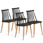 ID MARKET Lot de 4 chaises LILY noires pour salle à manger