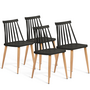 Voir la diapositive 1 : ID MARKET Lot de 4 chaises LILY noires pour salle à manger