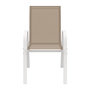 Voir la diapositive 3 : ID MARKET Lot de 6 chaises de jardin LYMA métal et textilène empilables blanc et beige