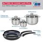 Voir la diapositive 2 : ELO Ensemble de 2 Poêles de cuisson 28 et 32 cm et 3 faitouts 12, 14 et 20 cm Elo Prima Brillant