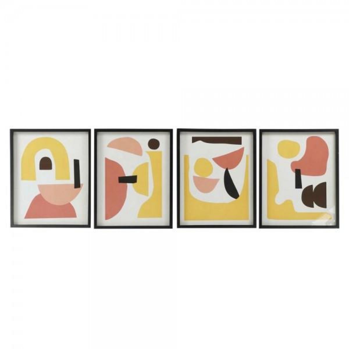 MARKET24 Cadre DKD Home Decor 40 x 2,5 x 50 cm Abstrait Scandinave (4 Pièces)