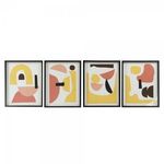 MARKET24 Cadre DKD Home Decor 40 x 2,5 x 50 cm Abstrait Scandinave (4 Pièces)