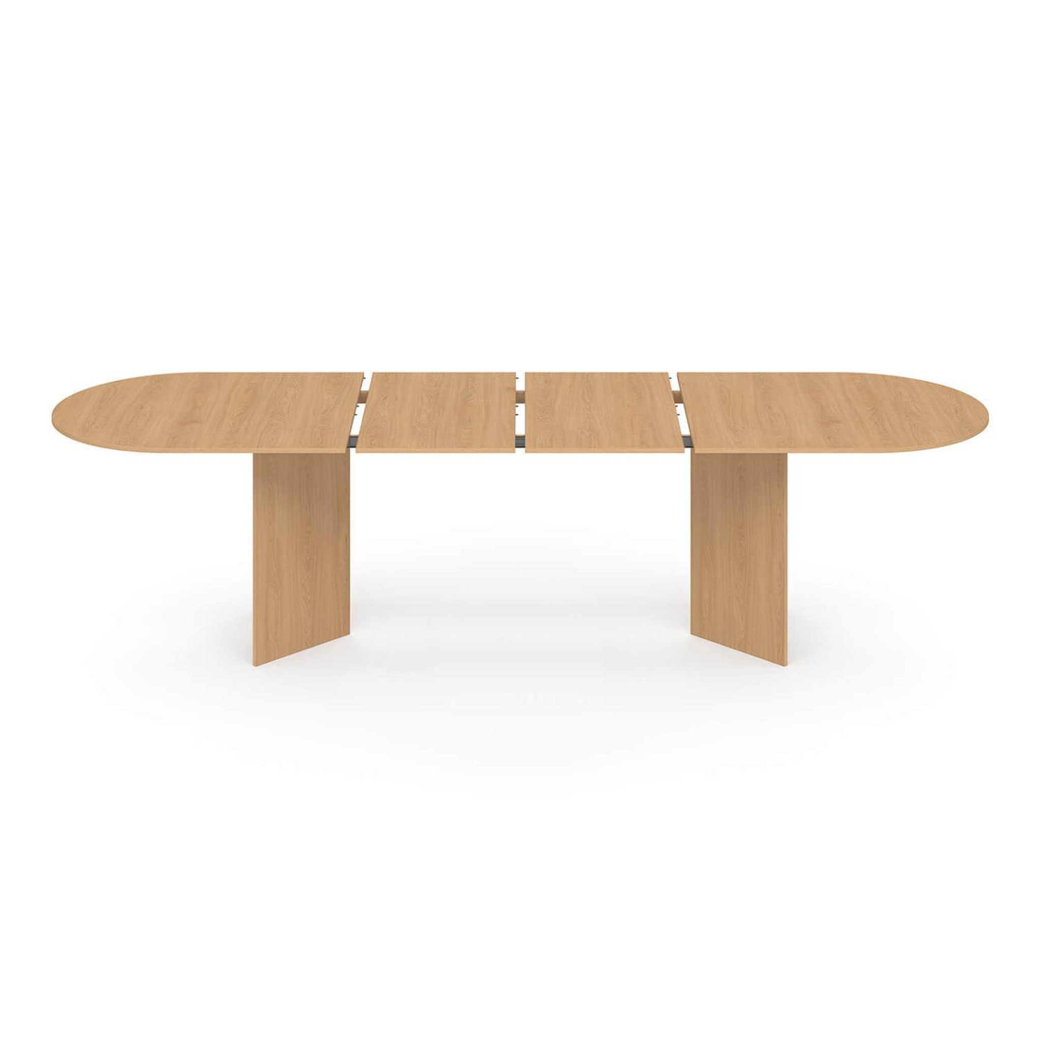 Voir la diapositive 3 : ID MARKET Table à manger extensible ovale marthe 6-12 personnes bois façon hêtre 200-300 cm