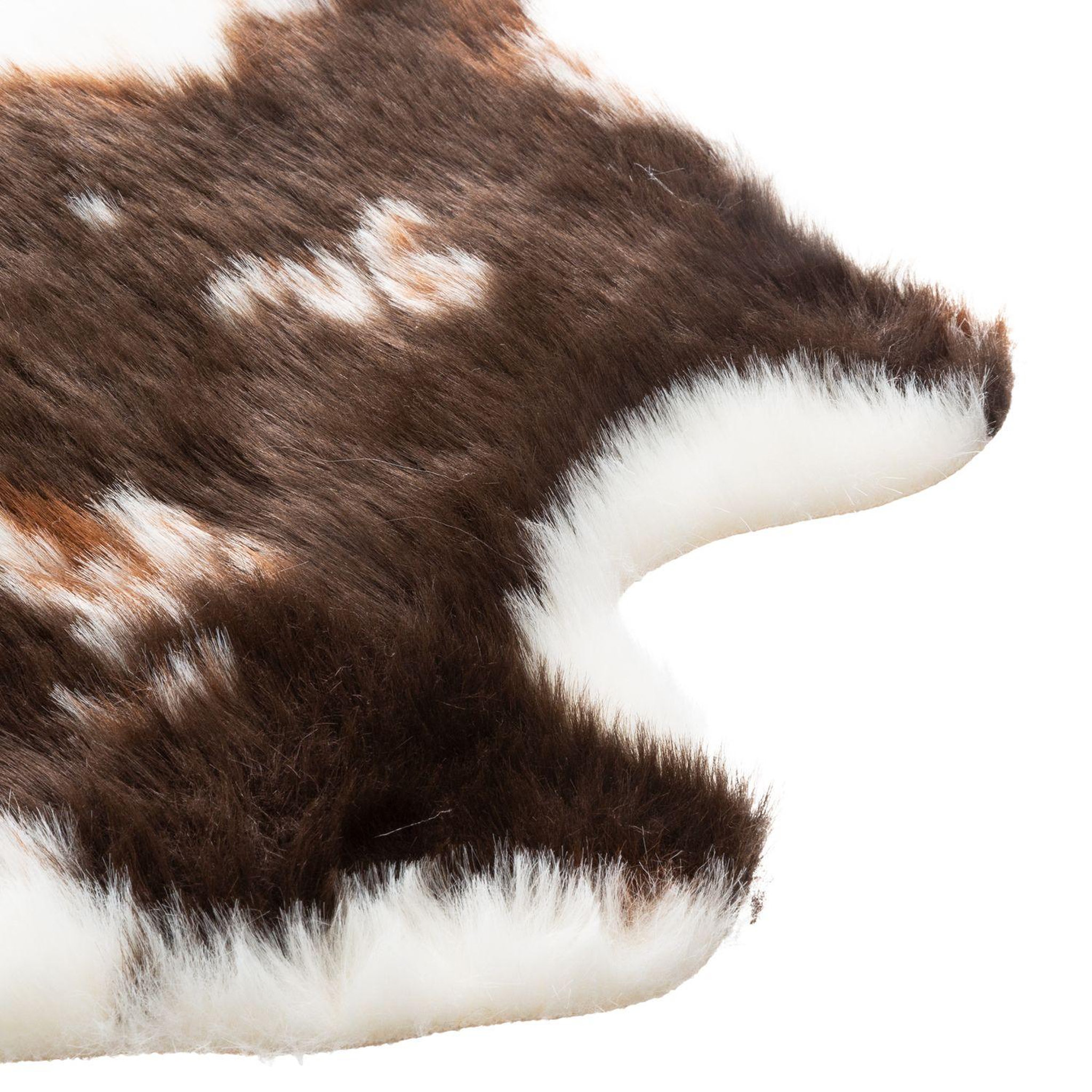 Voir la diapositive 3 : ATMOSPHERA Tapis en polyester, effet peau de vache - 100x94 cm - marron et blanc