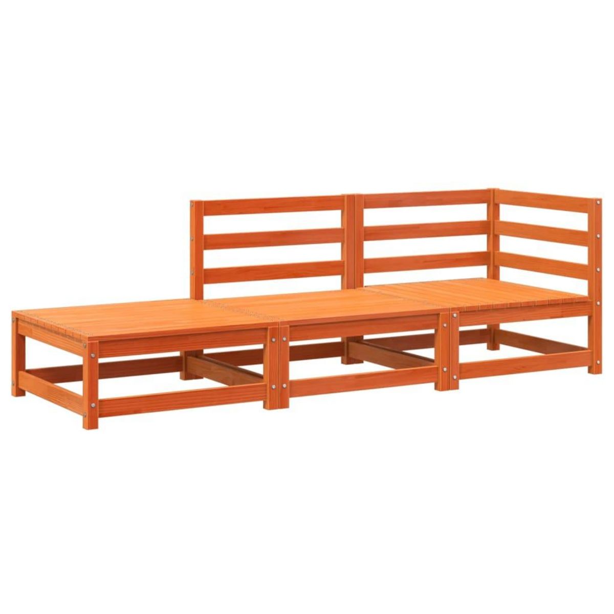 VIDAXL Canape de jardin repose-pieds 2 places bois massif de pin