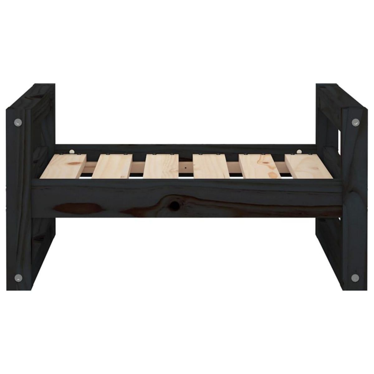 VIDAXL Lit pour chien Noir 55,5x45,5x28 cm Bois de pin solide