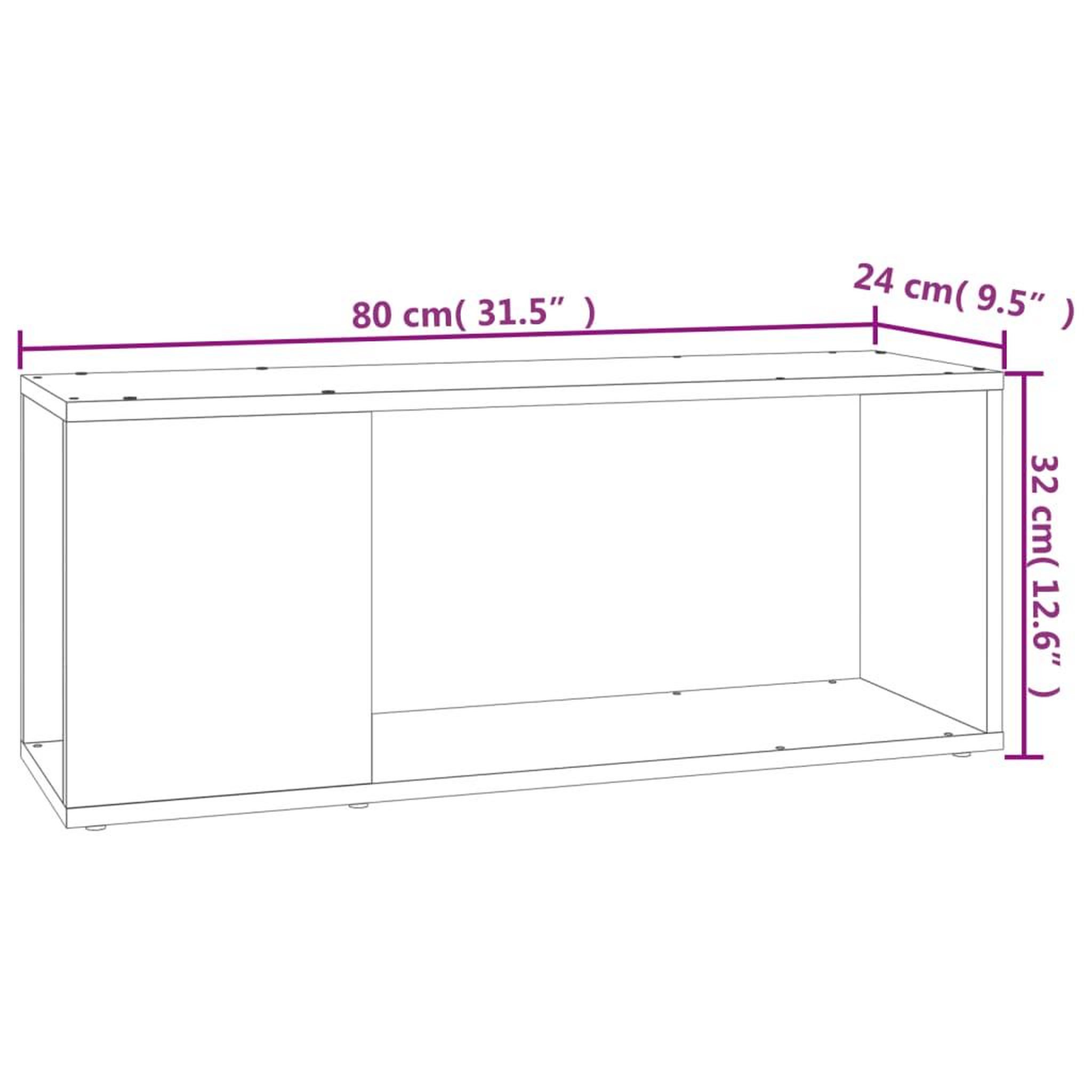 Voir la diapositive 6 : VIDAXL Meuble TV Blanc 80x24x32 cm Bois d'ingenierie