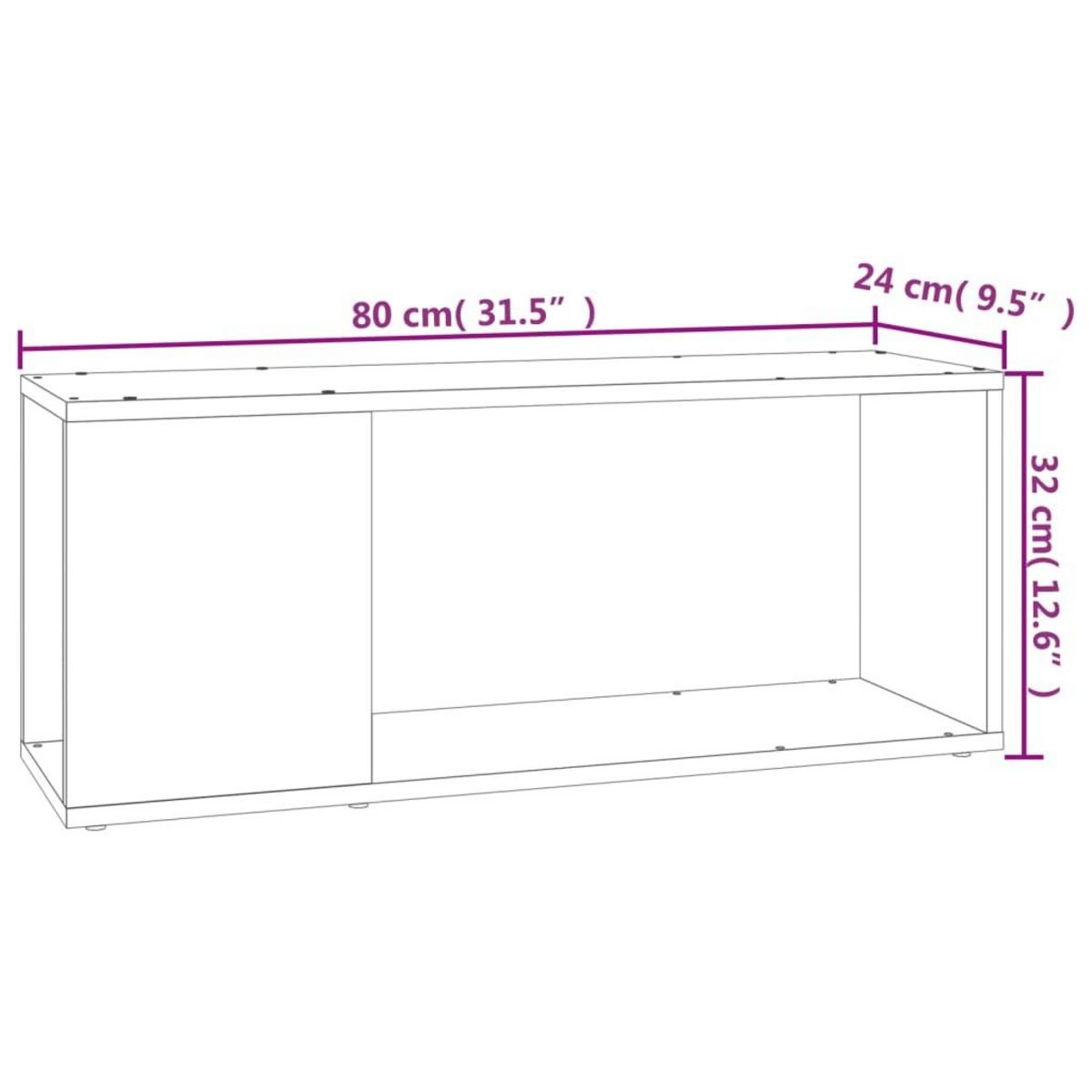 VIDAXL Meuble TV Blanc 80x24x32 cm Bois d'ingenierie