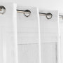 Voir la diapositive 2 : Paris Prix Rideau Voilage à Œillets  Sunline  140x240cm Blanc & Argent