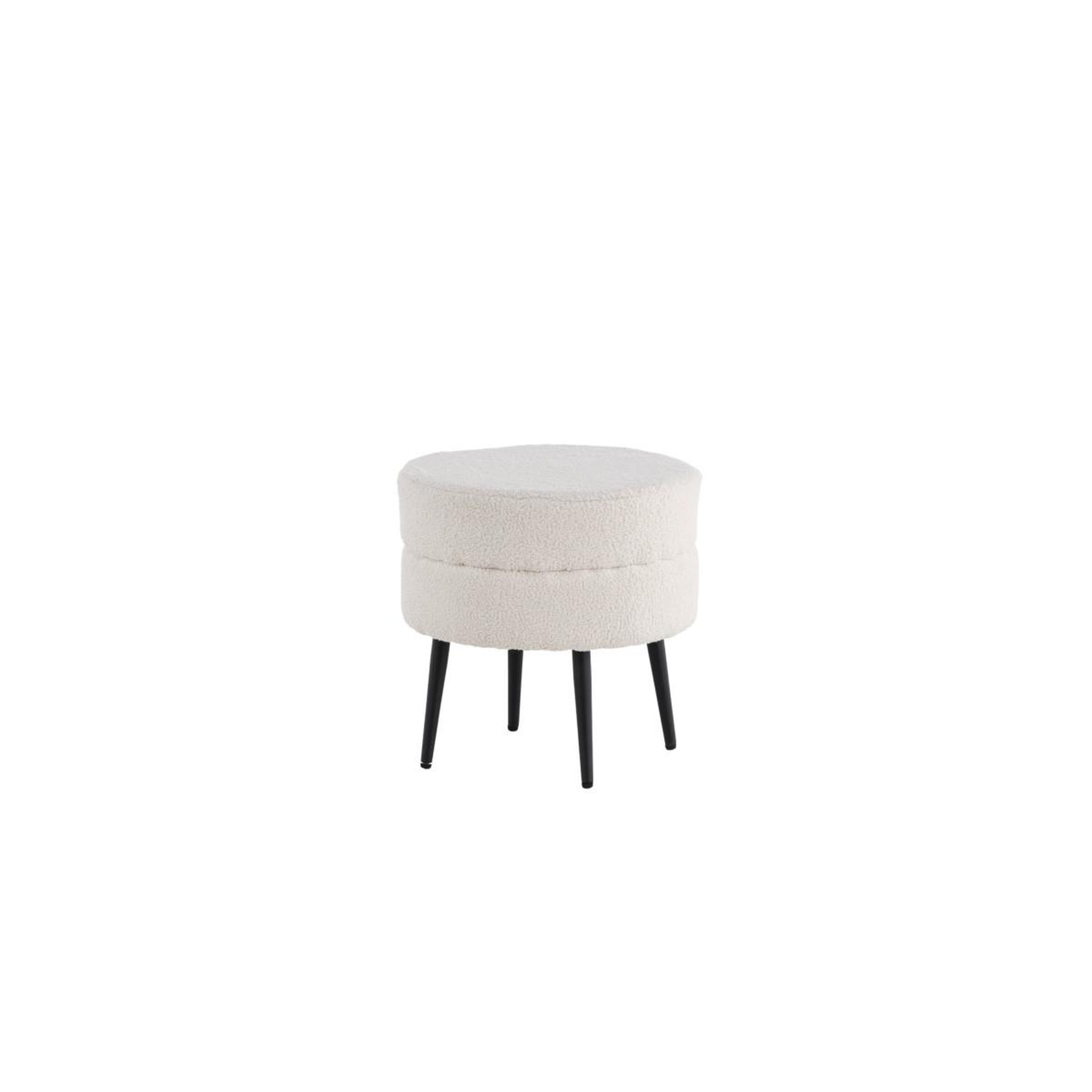Voir la diapositive 3 : Paris Prix Pouf design bouclette  pot  40cm blanc