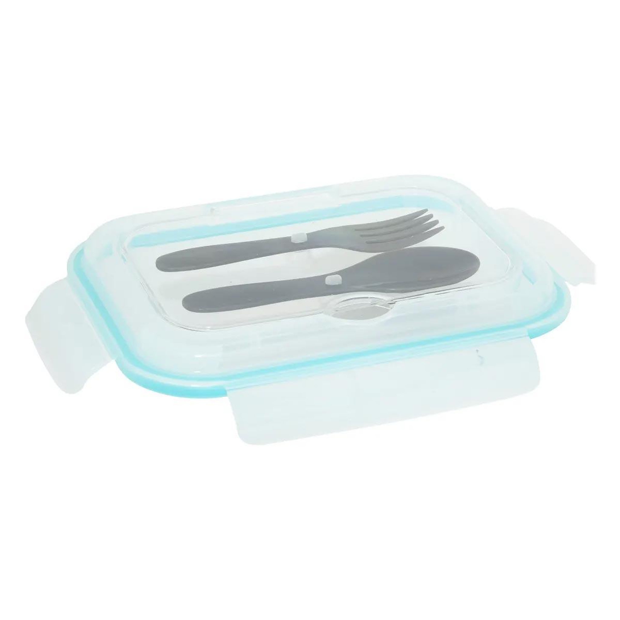 Voir la diapositive 4 : FIVE Lunch box avec couverts  clipeat  1l bleu