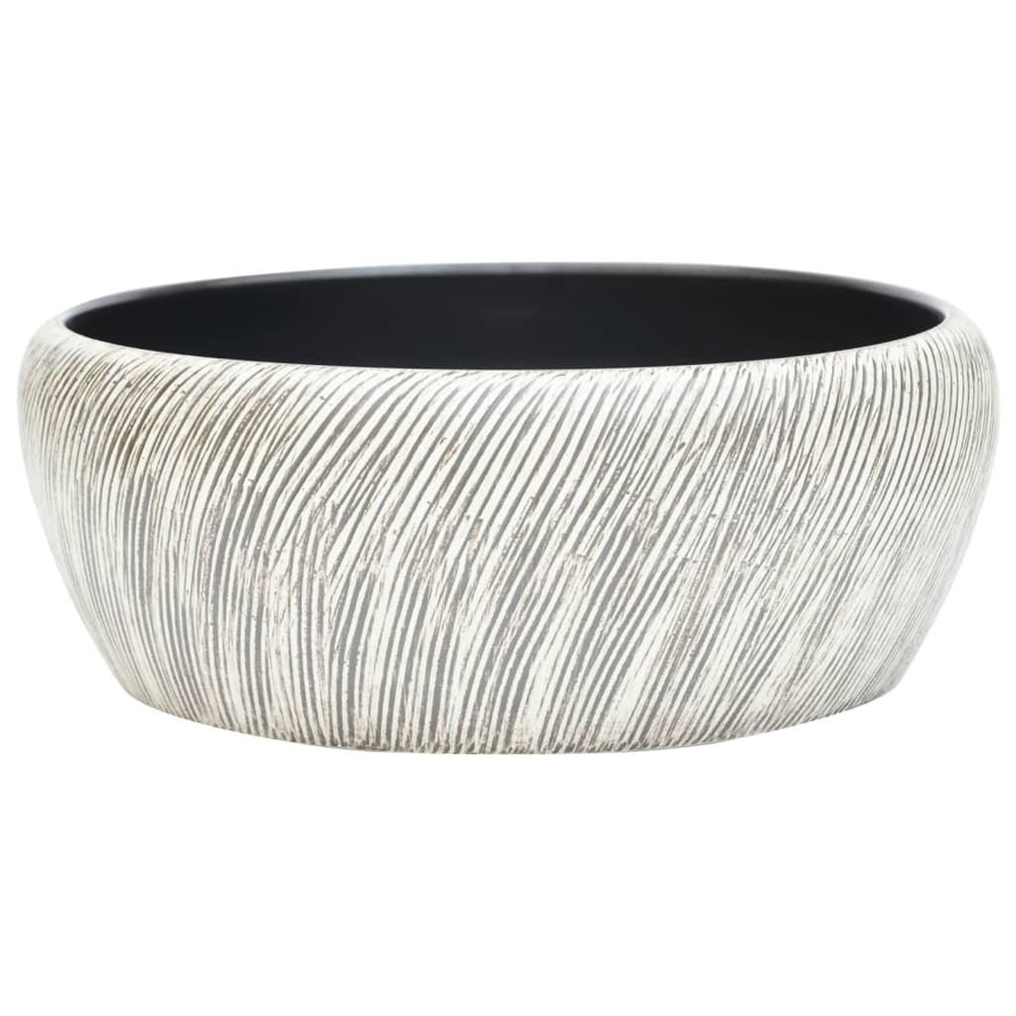 Voir la diapositive 2 : VIDAXL Vasque a poser noir et gris rond Φ41x14 cm ceramique